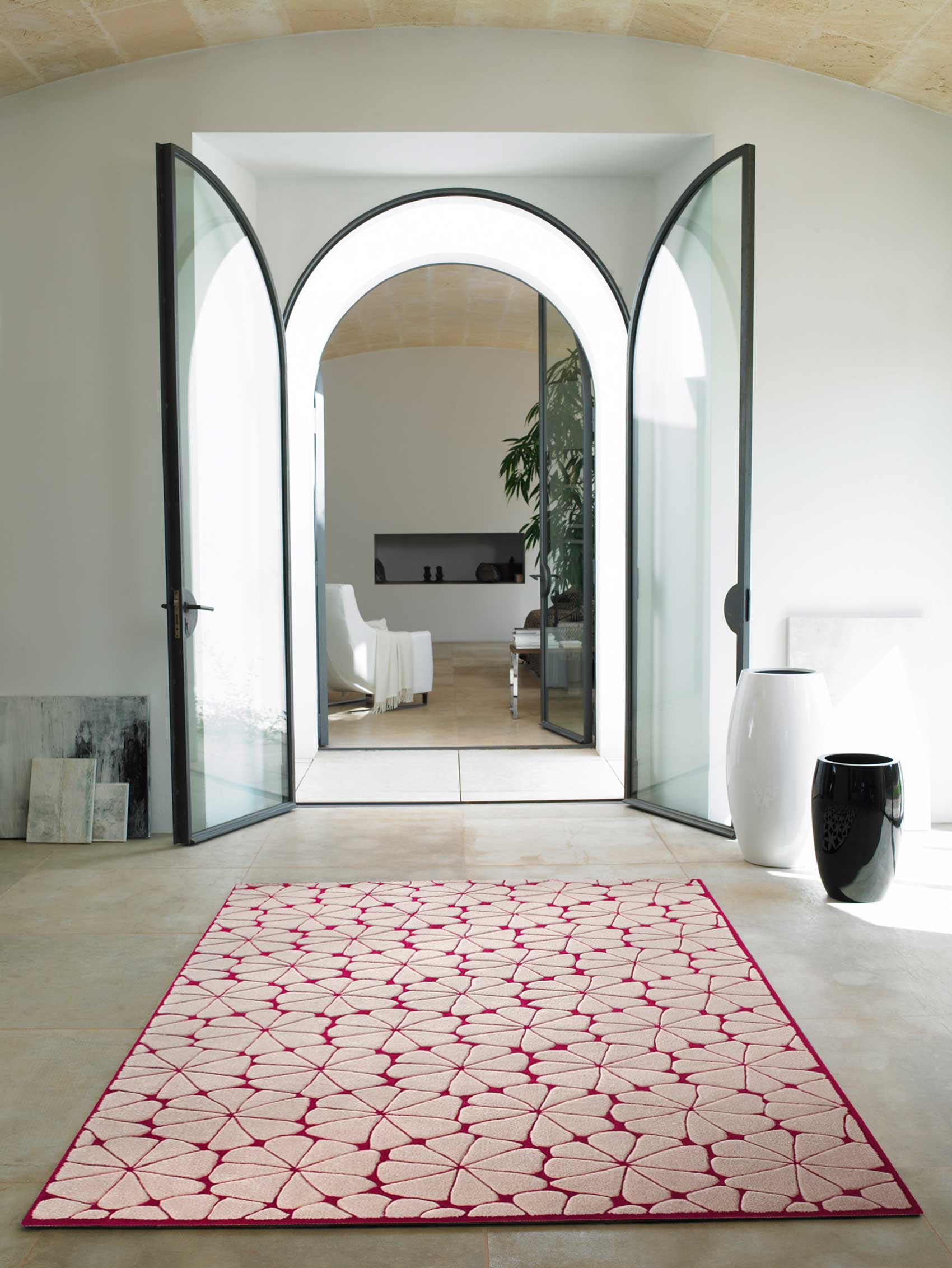Esprit Kurzflor Teppich aus Wolle "Urbania" beige pink