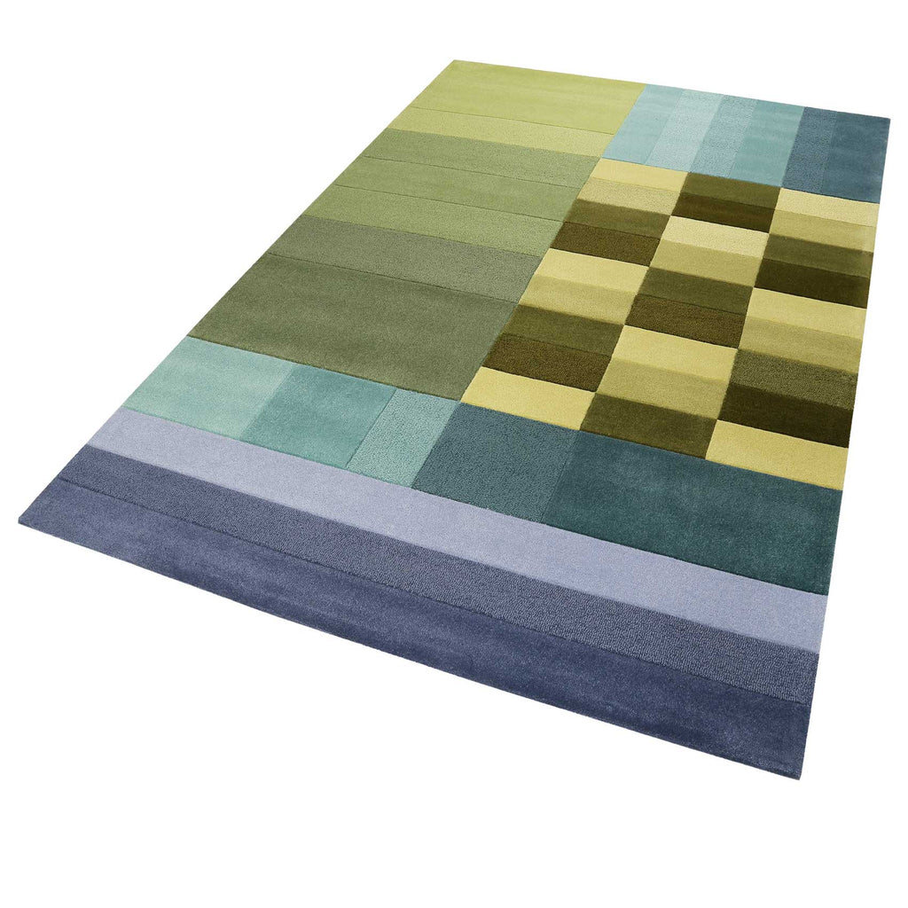 Esprit Teppich Grün Blau aus Wolle "Various Box"