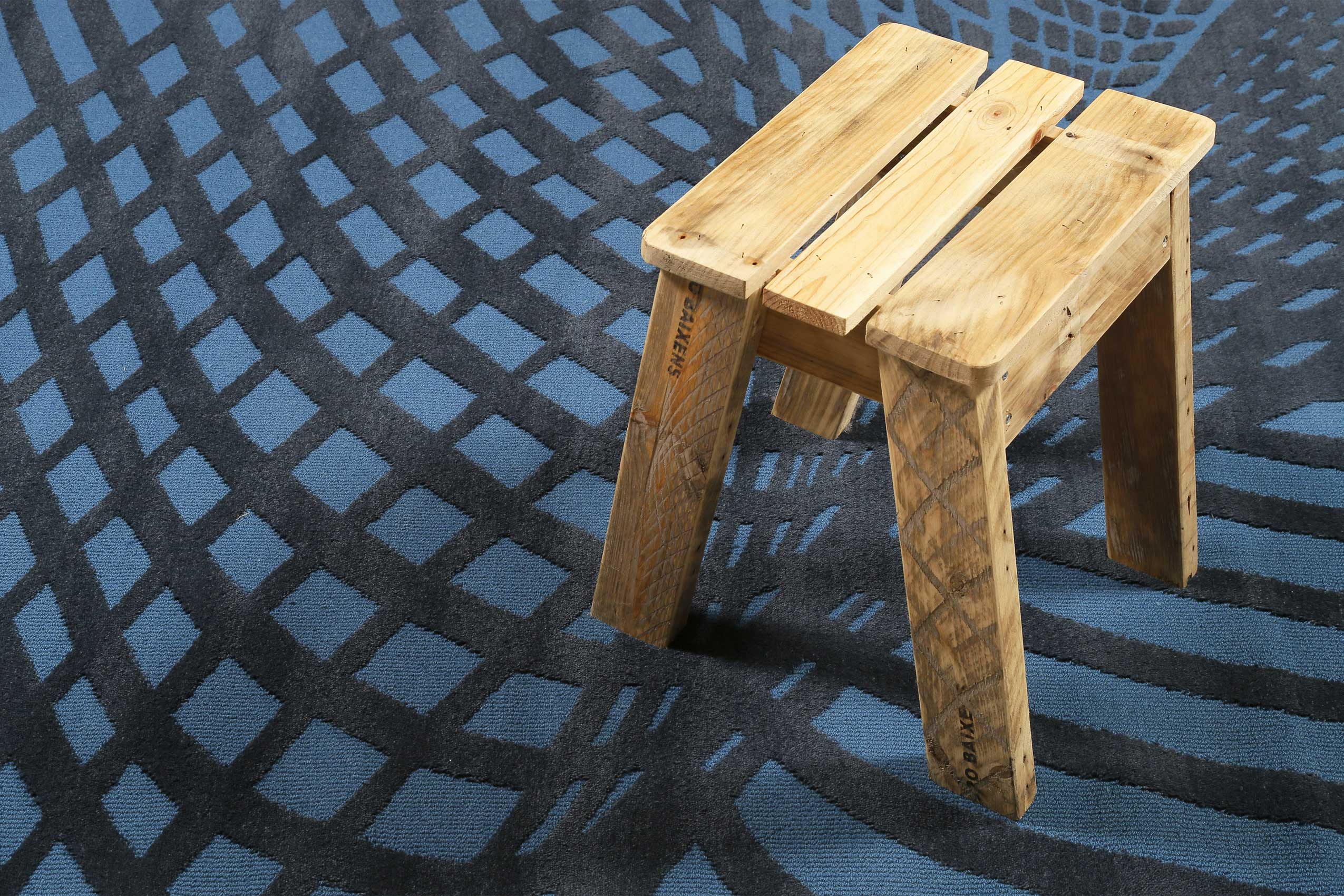 Esprit Wollteppich Blau "Vector"