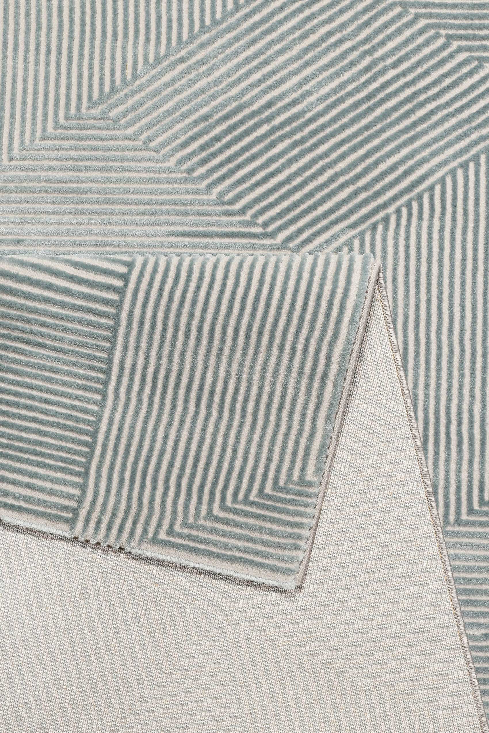 Esprit Teppich Grün Grau Kurzflor "Velvet Groove"
