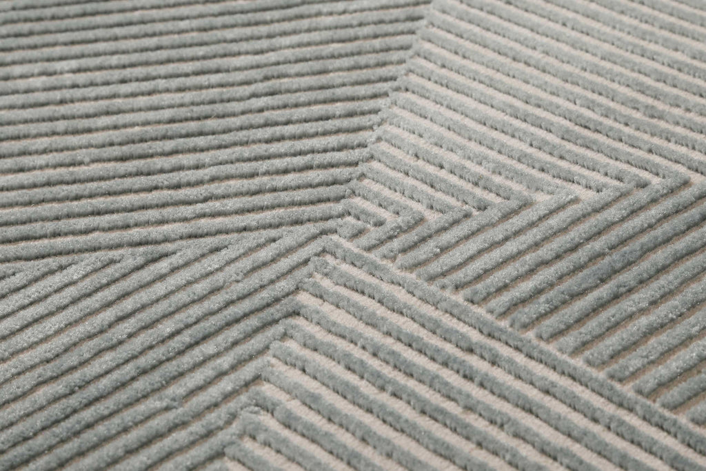 Esprit Teppich Grün Grau Kurzflor "Velvet Groove"