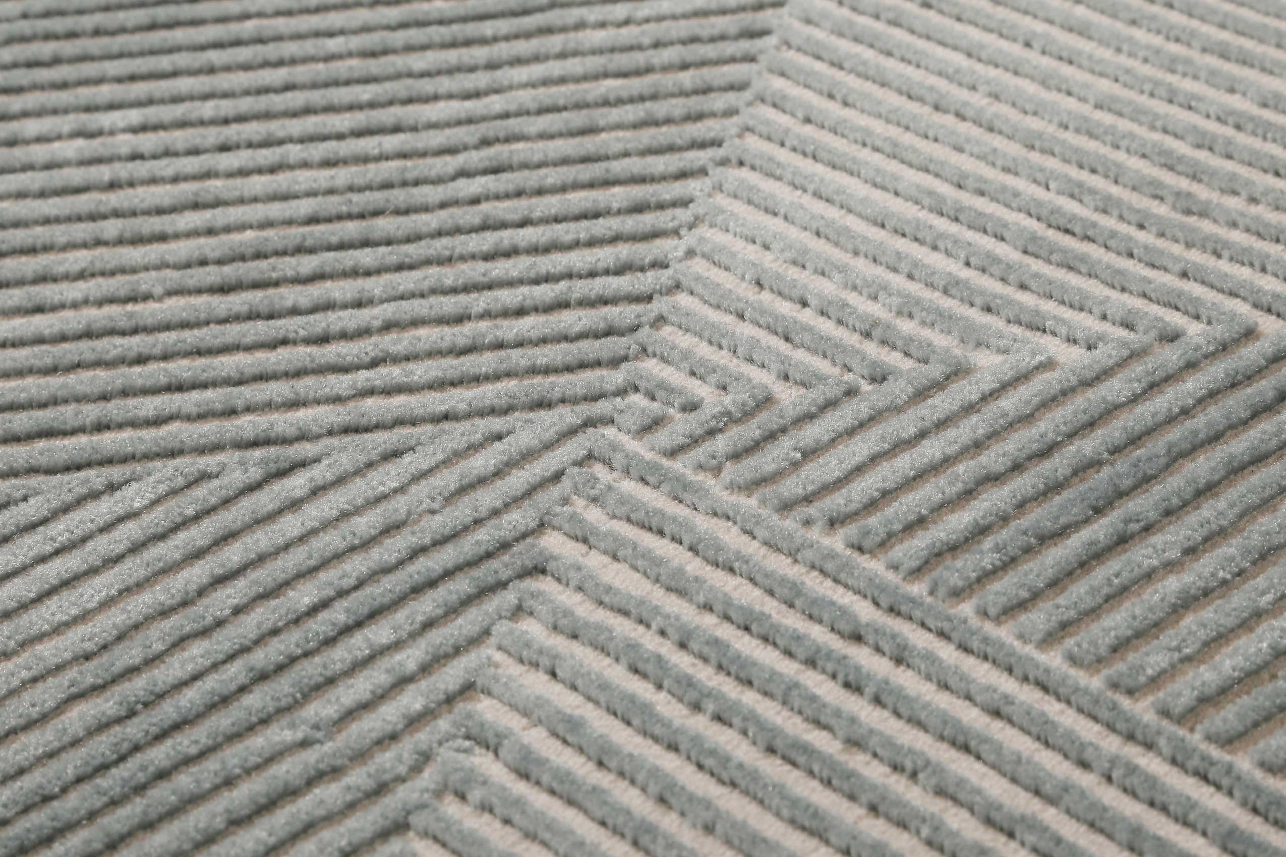 Esprit Teppich Grün Grau Kurzflor "Velvet Groove"