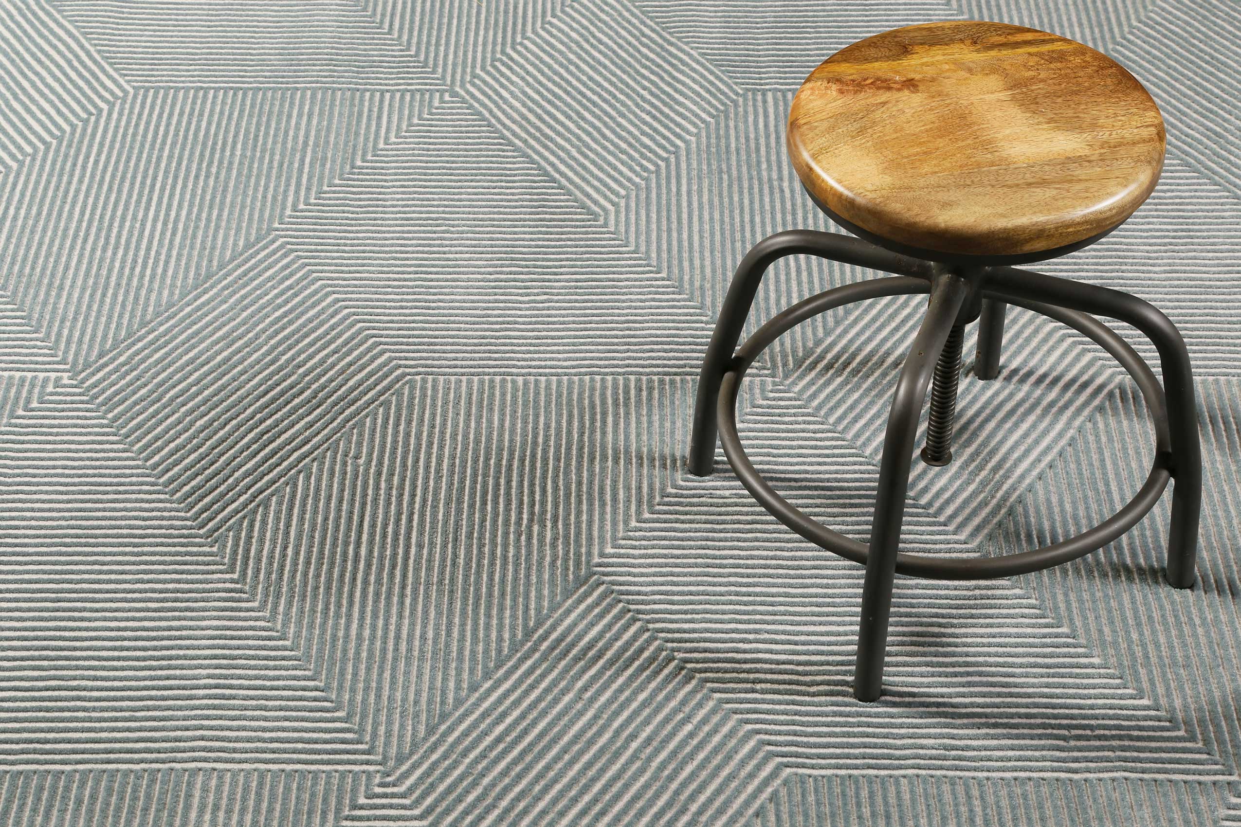 Esprit Teppich Grün Grau Kurzflor "Velvet Groove"