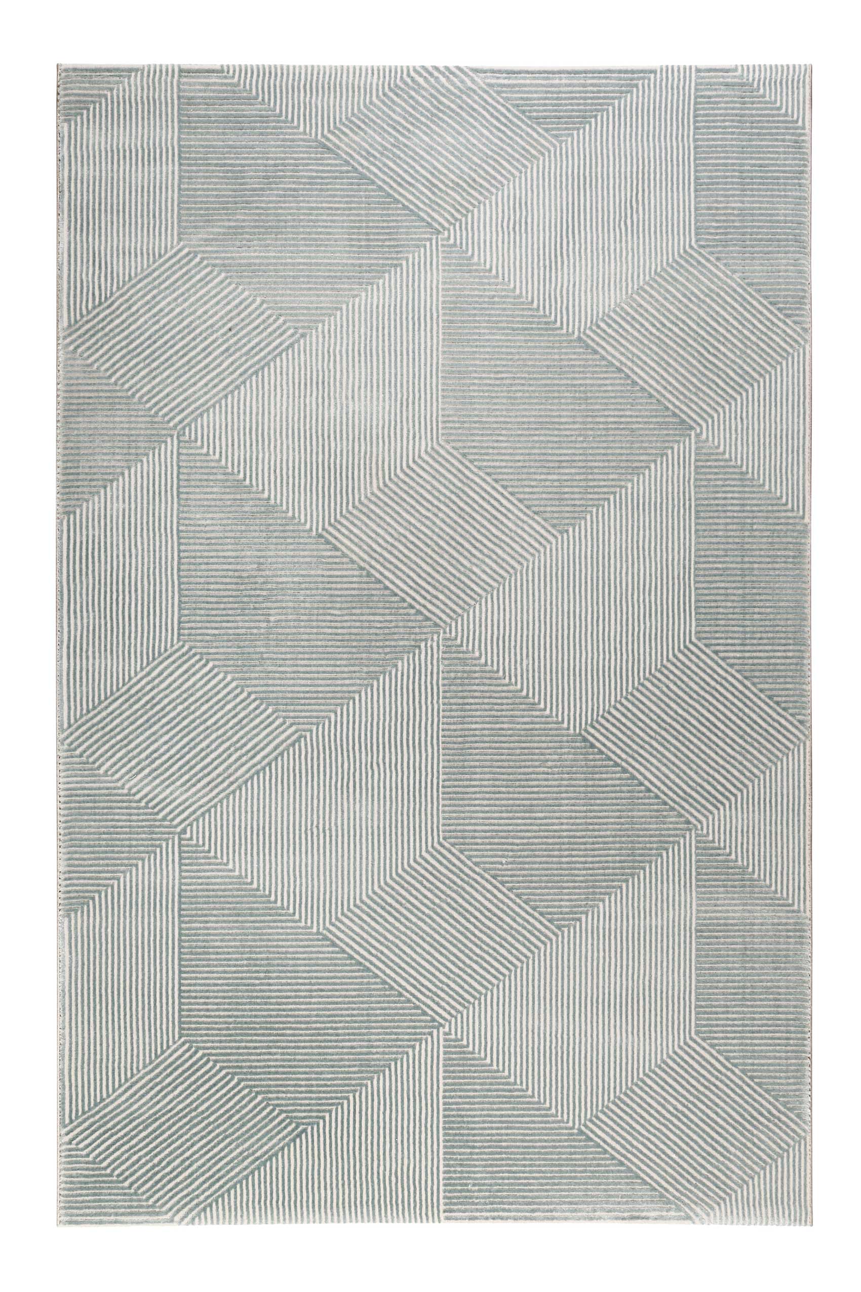 Esprit Teppich Grün Grau Kurzflor "Velvet Groove"