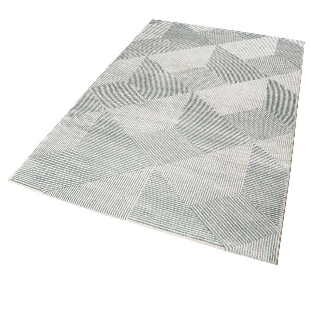 Esprit Teppich Grün Grau Kurzflor "Velvet Groove"