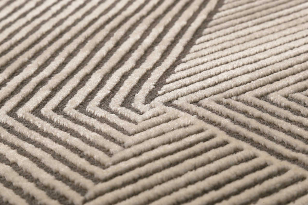 Esprit Teppich Beige Braun Kurzflor "Velvet Groove"