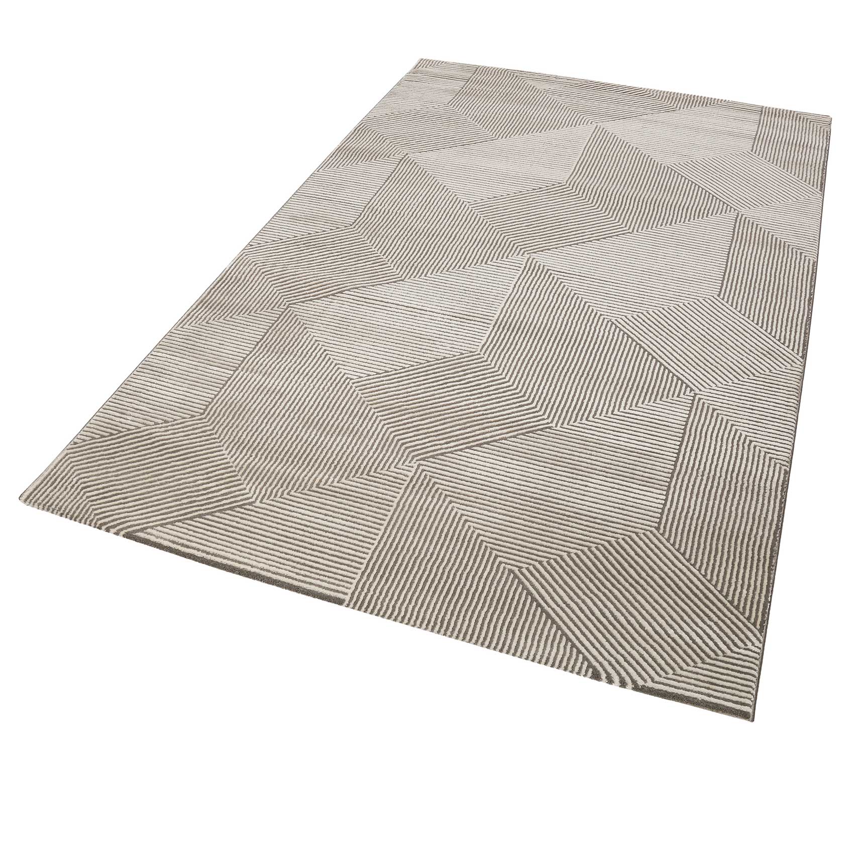 Esprit Teppich Beige Braun Kurzflor "Velvet Groove"