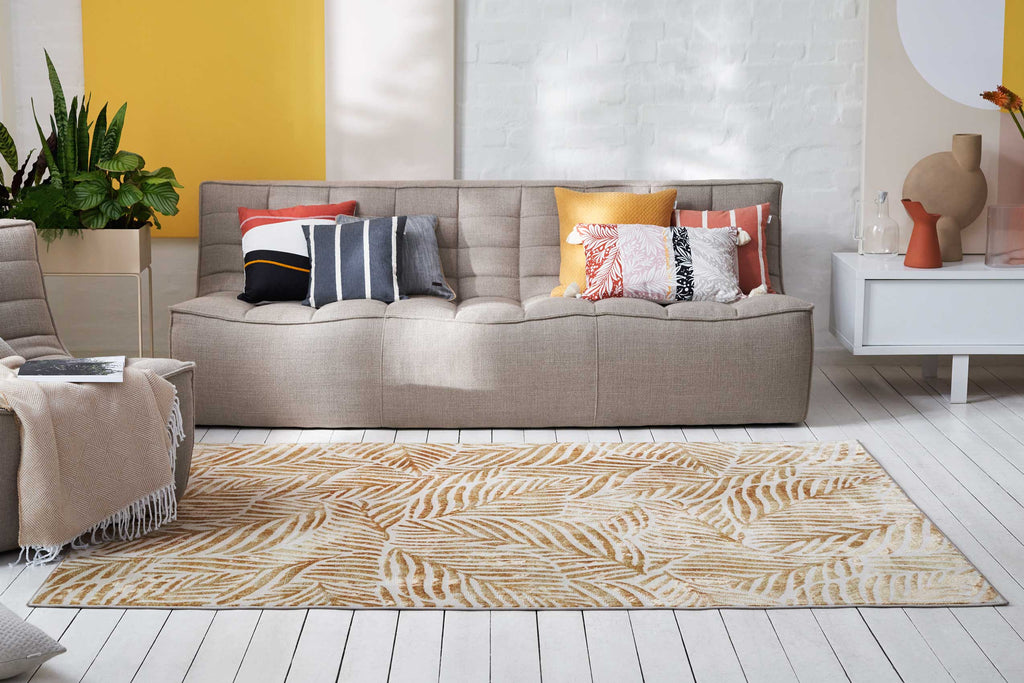 Esprit Teppich Creme Weiß Kupfer Gold meliert Kurzflor "Victoria"