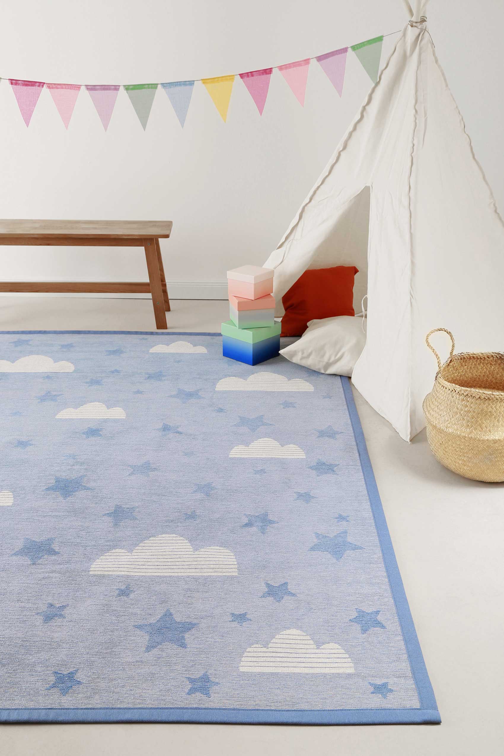Esprit Kinder-Wendeteppich Blau "Whale Buddy"