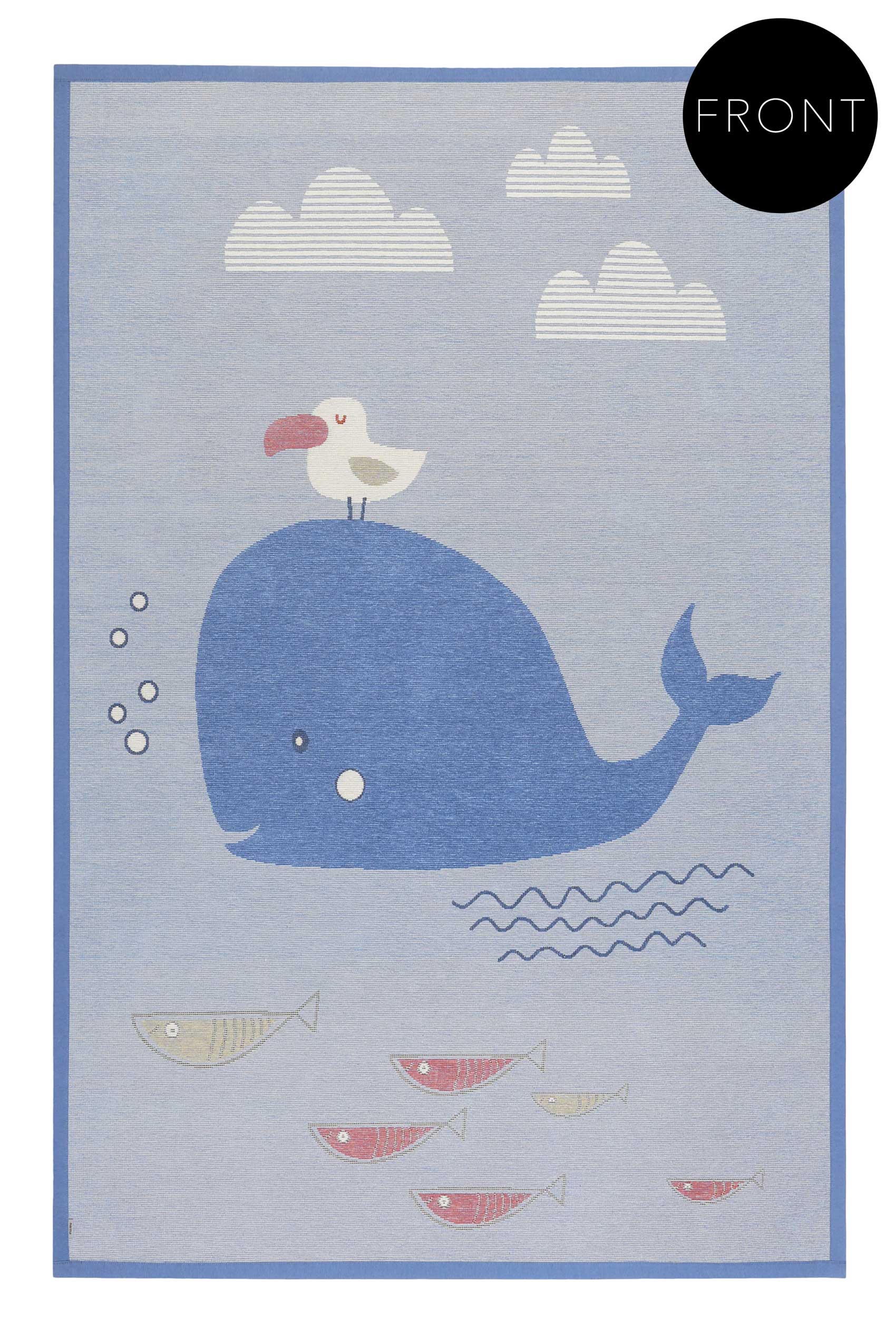 Esprit Kinder-Wendeteppich Blau "Whale Buddy"