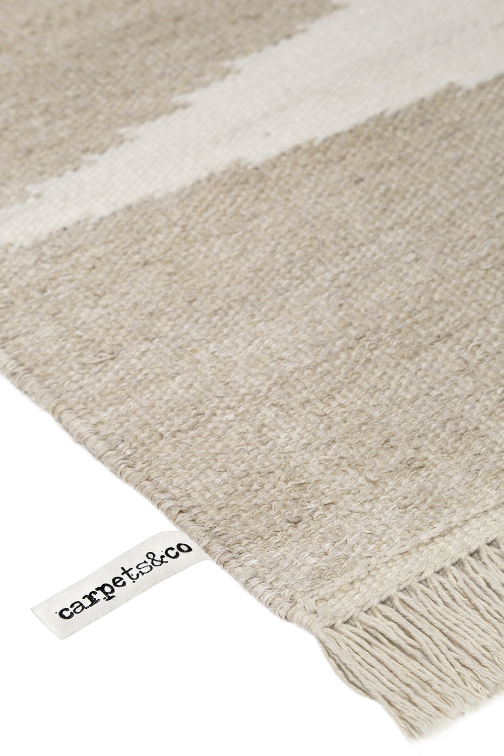 Kelim Teppich Sand Beige aus Naturfaser "Smart Triangle" WECONhome