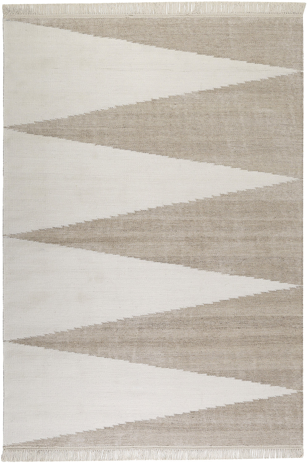 Kelim Teppich Sand Beige aus Naturfaser "Smart Triangle" WECONhome