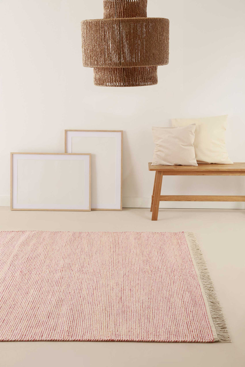 Kelim Teppich Rot Beige meliert aus Wolle "Amélie" Green Looop