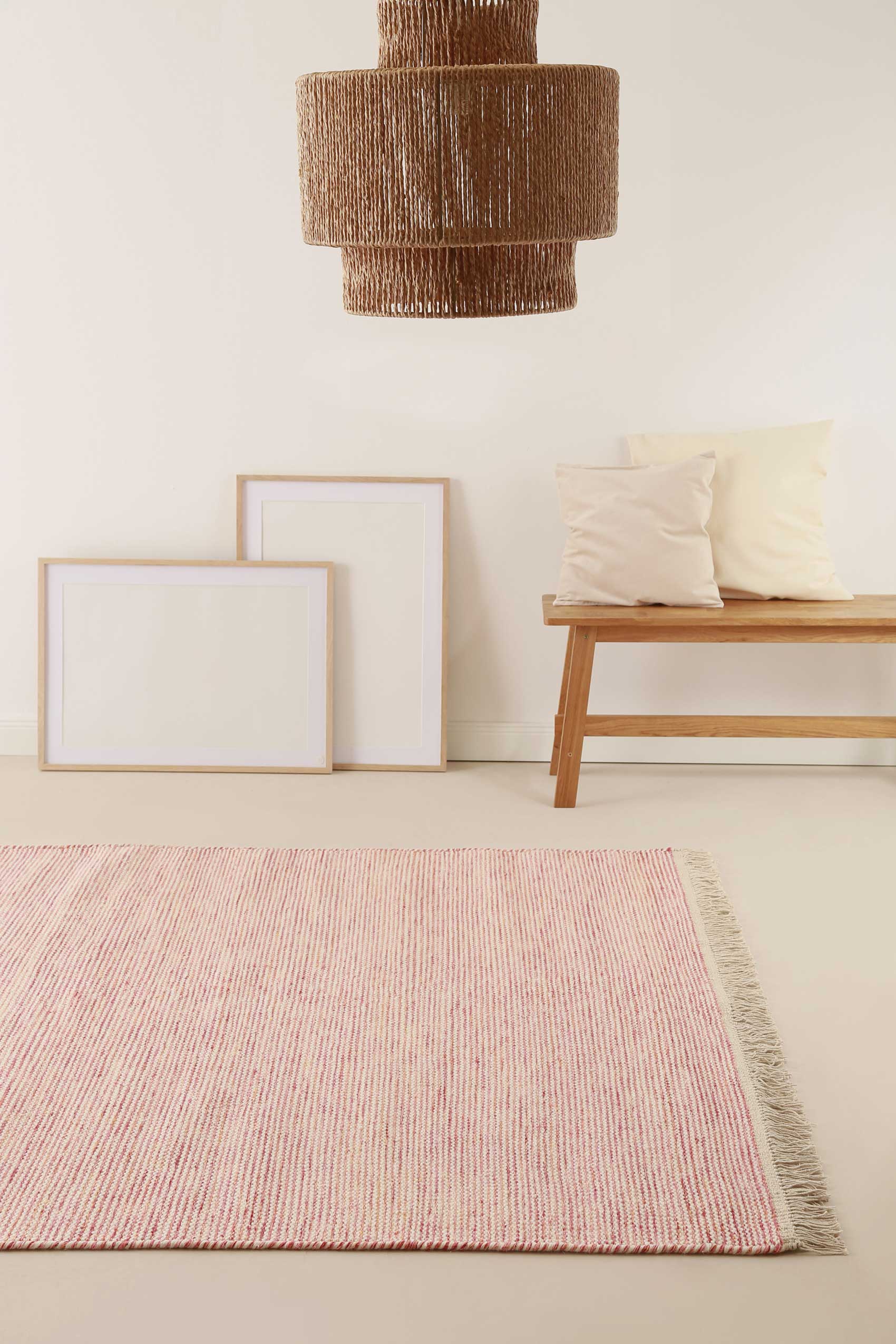 Kelim Teppich Rot Beige meliert aus Wolle "Amélie" Green Looop