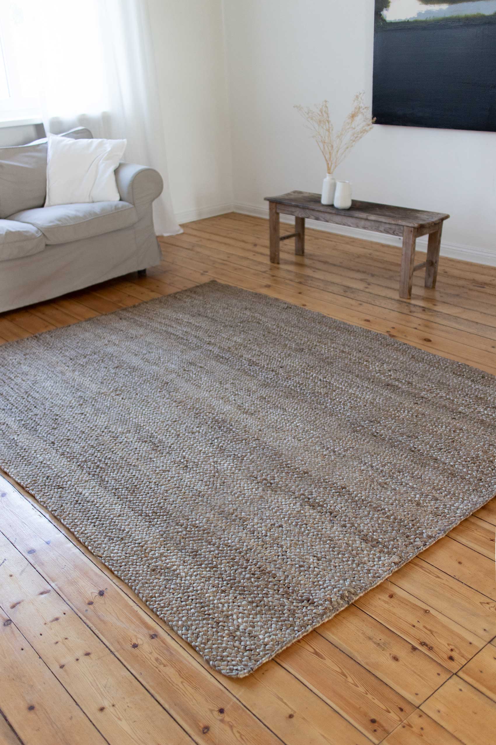 Nachhaltiger Teppich Natur Braun aus Jute "Camari" Green Looop