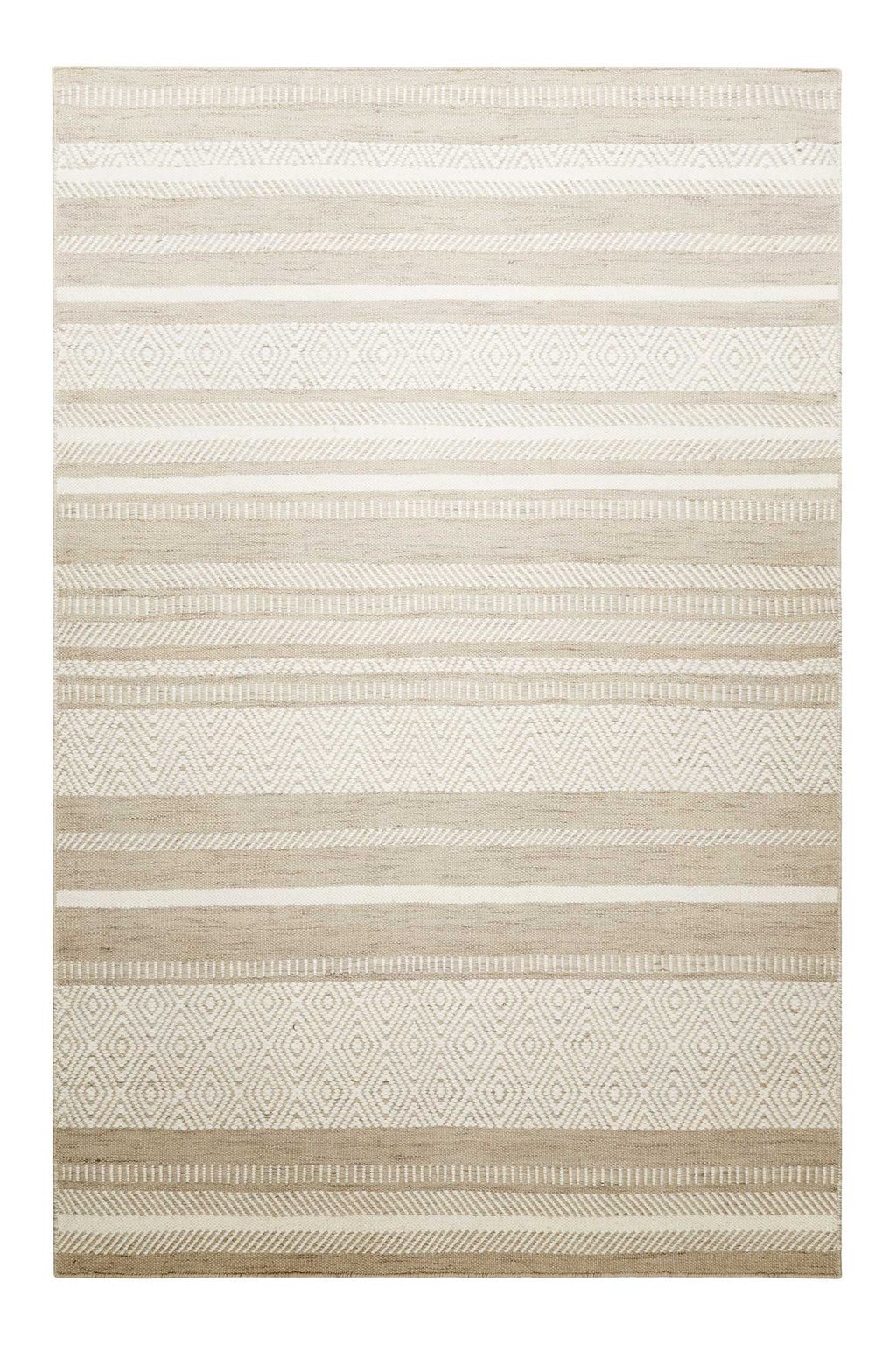 Kelim Teppich Beige Braun aus Wolle "Dijon" Green Looop