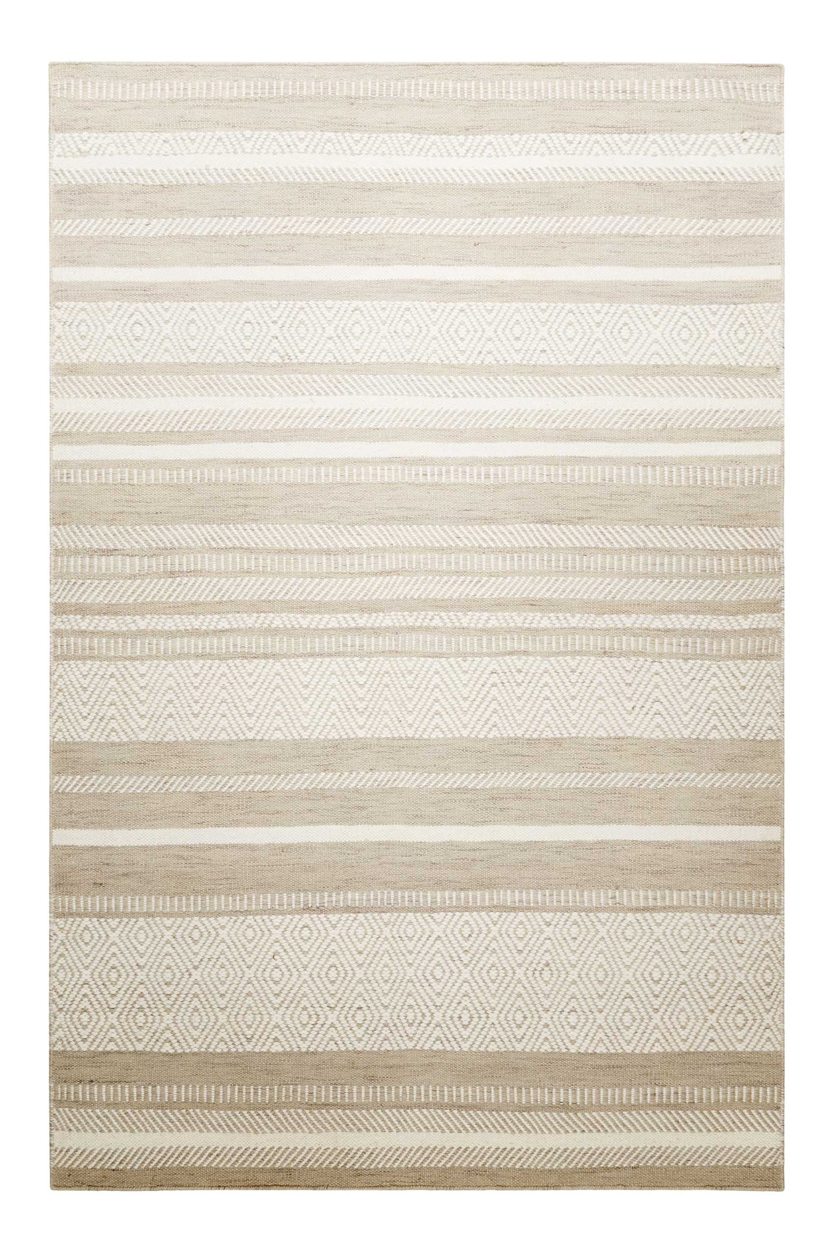 Kelim Teppich Beige Braun aus Wolle "Dijon" Green Looop