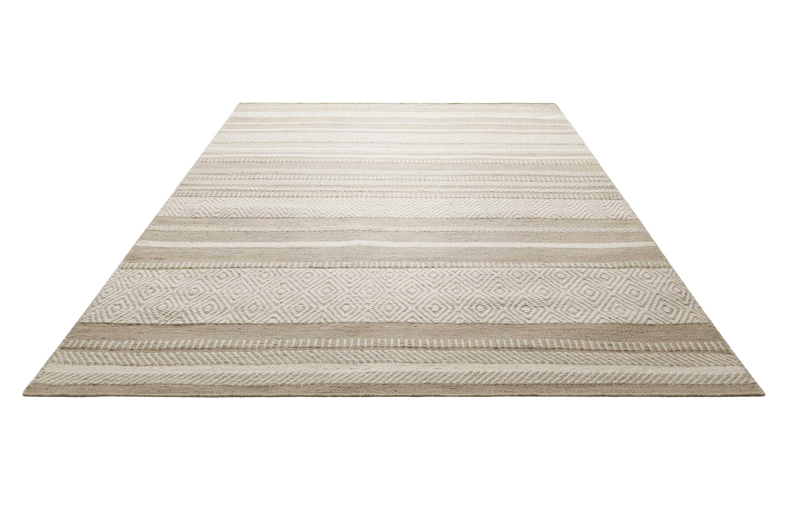 Kelim Teppich Beige Braun aus Wolle "Dijon" Green Looop