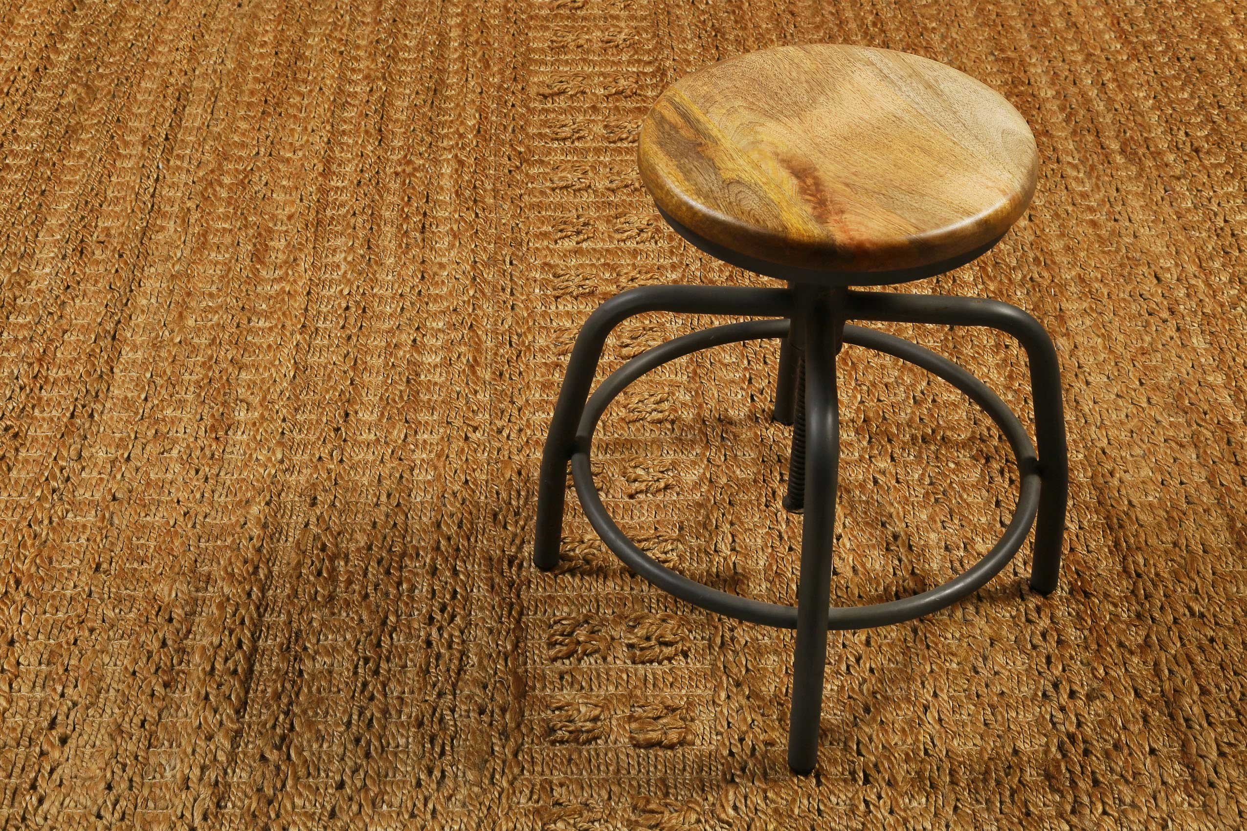 Nachhaltiger Teppich Naturfarben aus Jute "Marseille" Green Looop