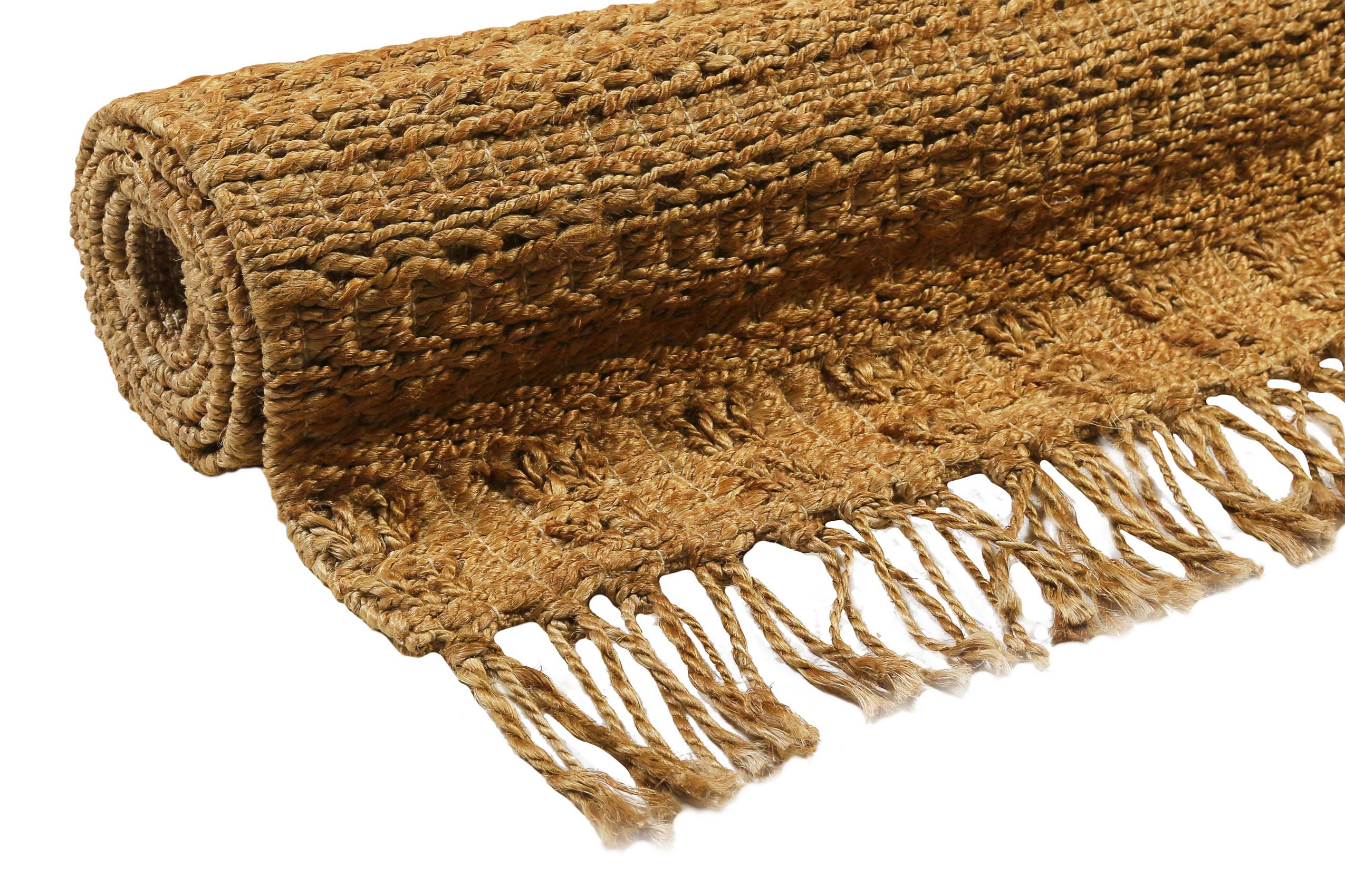 Nachhaltiger Teppich Naturfarben aus Jute "Marseille" Green Looop