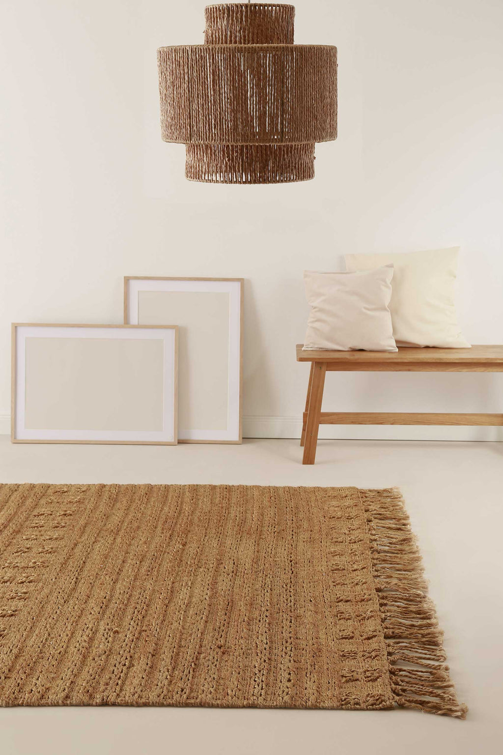 Nachhaltiger Teppich Naturfarben aus Jute "Marseille" Green Looop