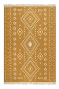 Kelim Teppich Senfgelb aus Wolle "Monaco" Green Looop