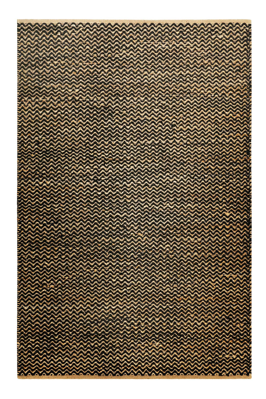 Kelim Teppich Schwarz Beige aus Naturfaser "Montpellier" Green Looop