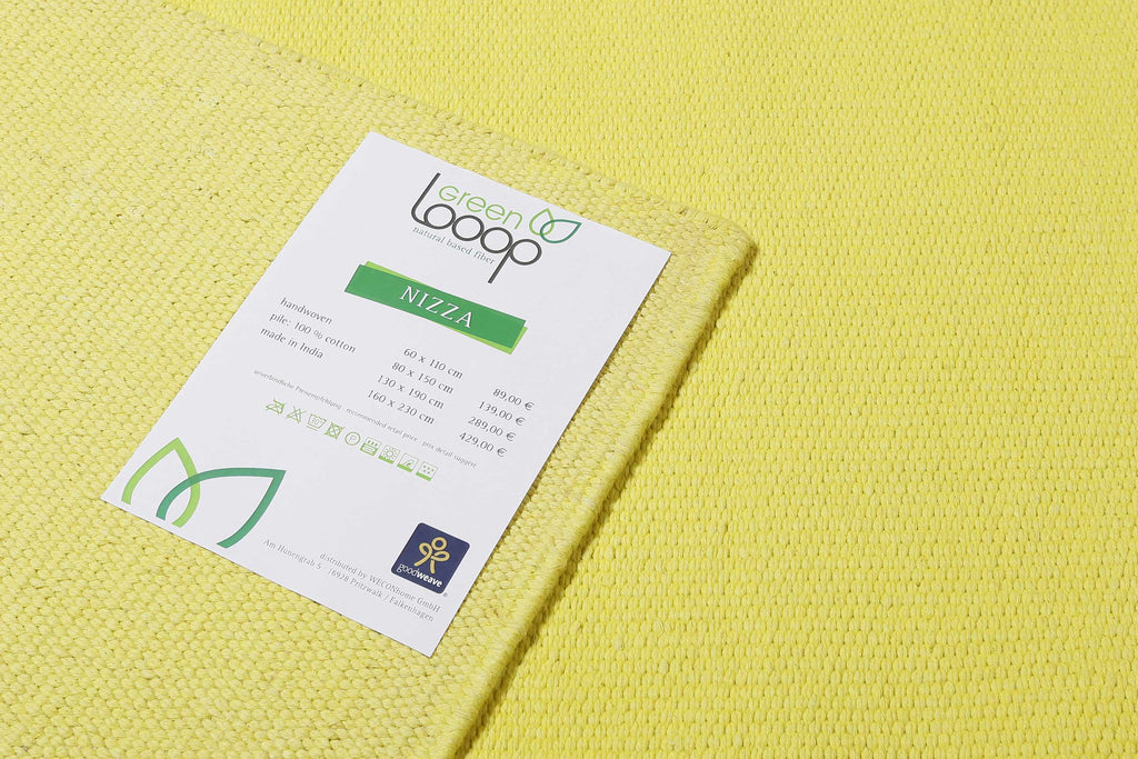 Kelim Teppich Gelb aus Baumwolle "Nizza" Green Looop