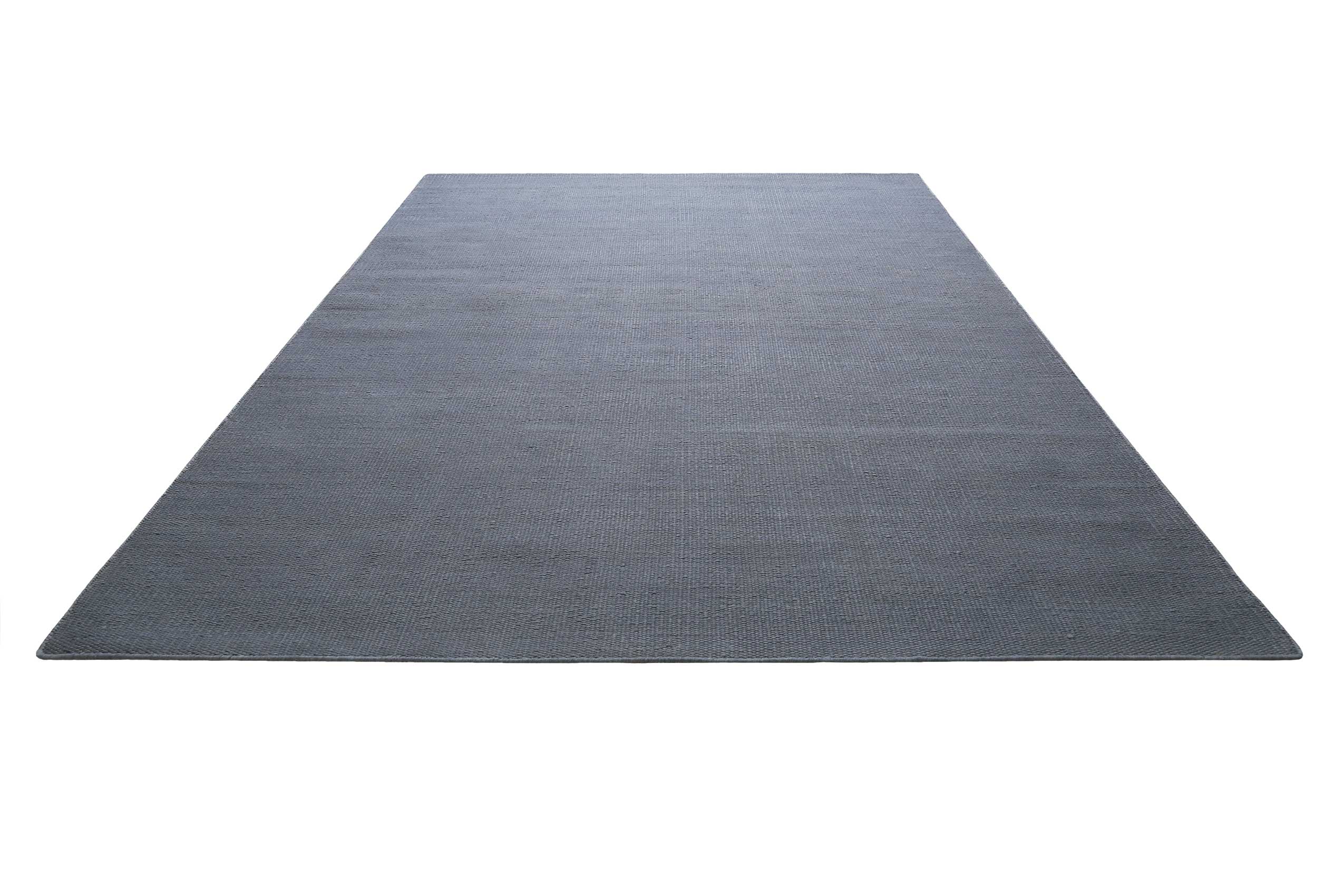 Kelim Teppich Blau Grau aus Baumwolle "Nizza" Green Looop