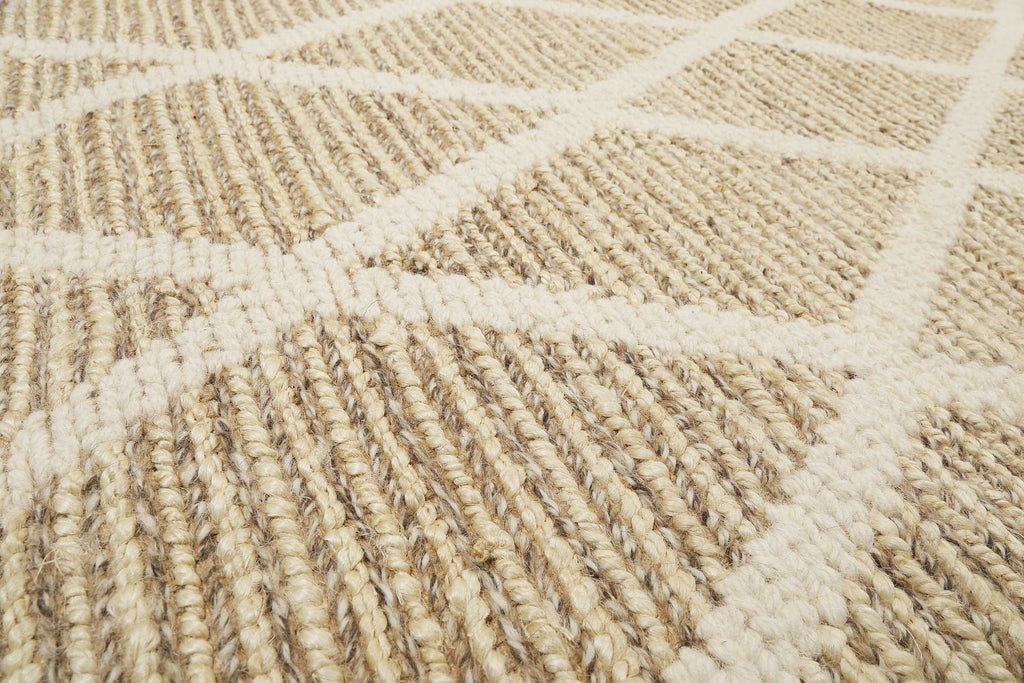 Teppich Naturfarben aus Jute & Wolle "Novella" Green Looop
