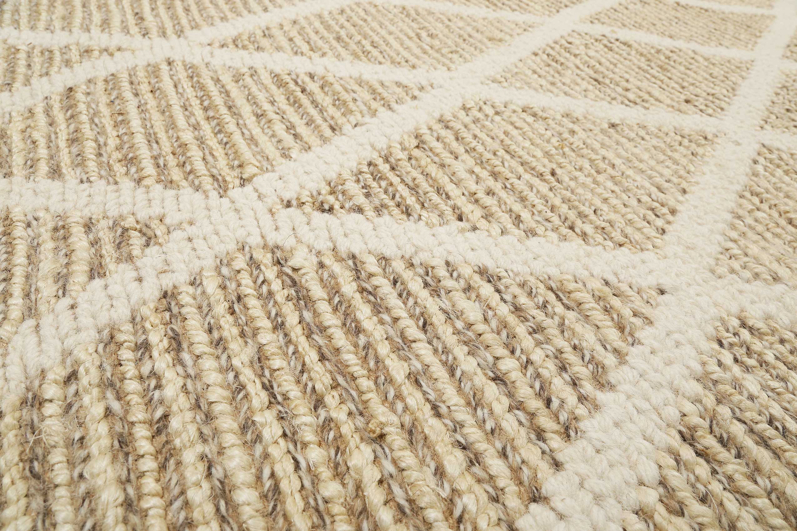 Teppich Naturfarben aus Jute & Wolle "Novella" Green Looop