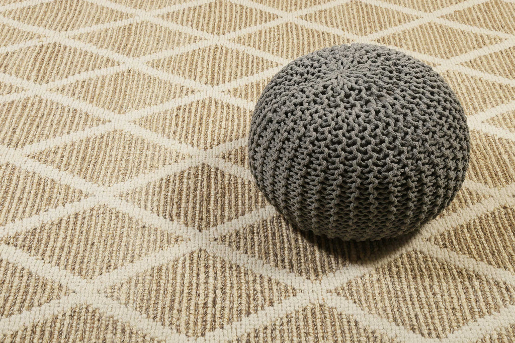 Teppich Naturfarben aus Jute & Wolle "Novella" Green Looop