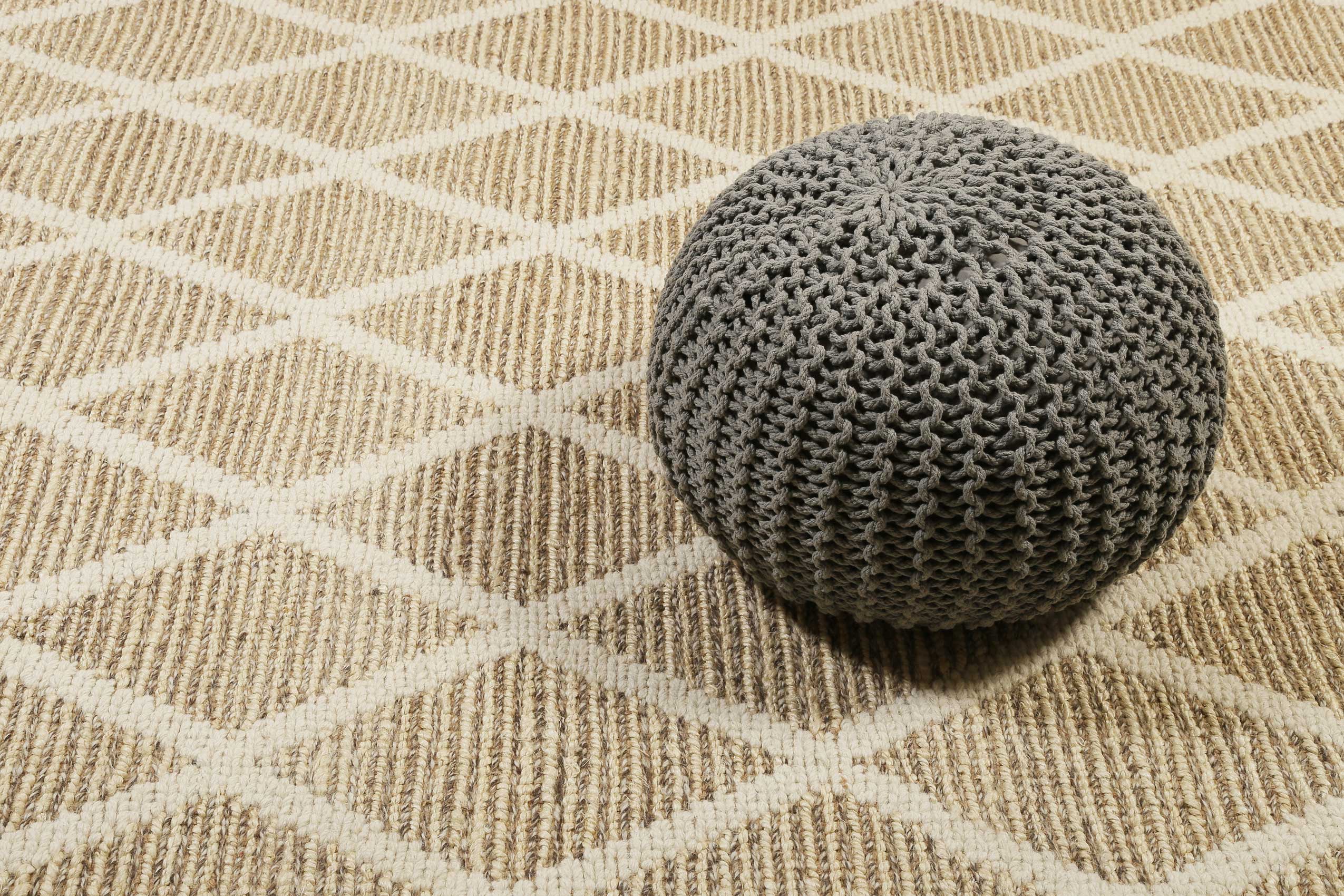 Teppich Naturfarben aus Jute & Wolle "Novella" Green Looop