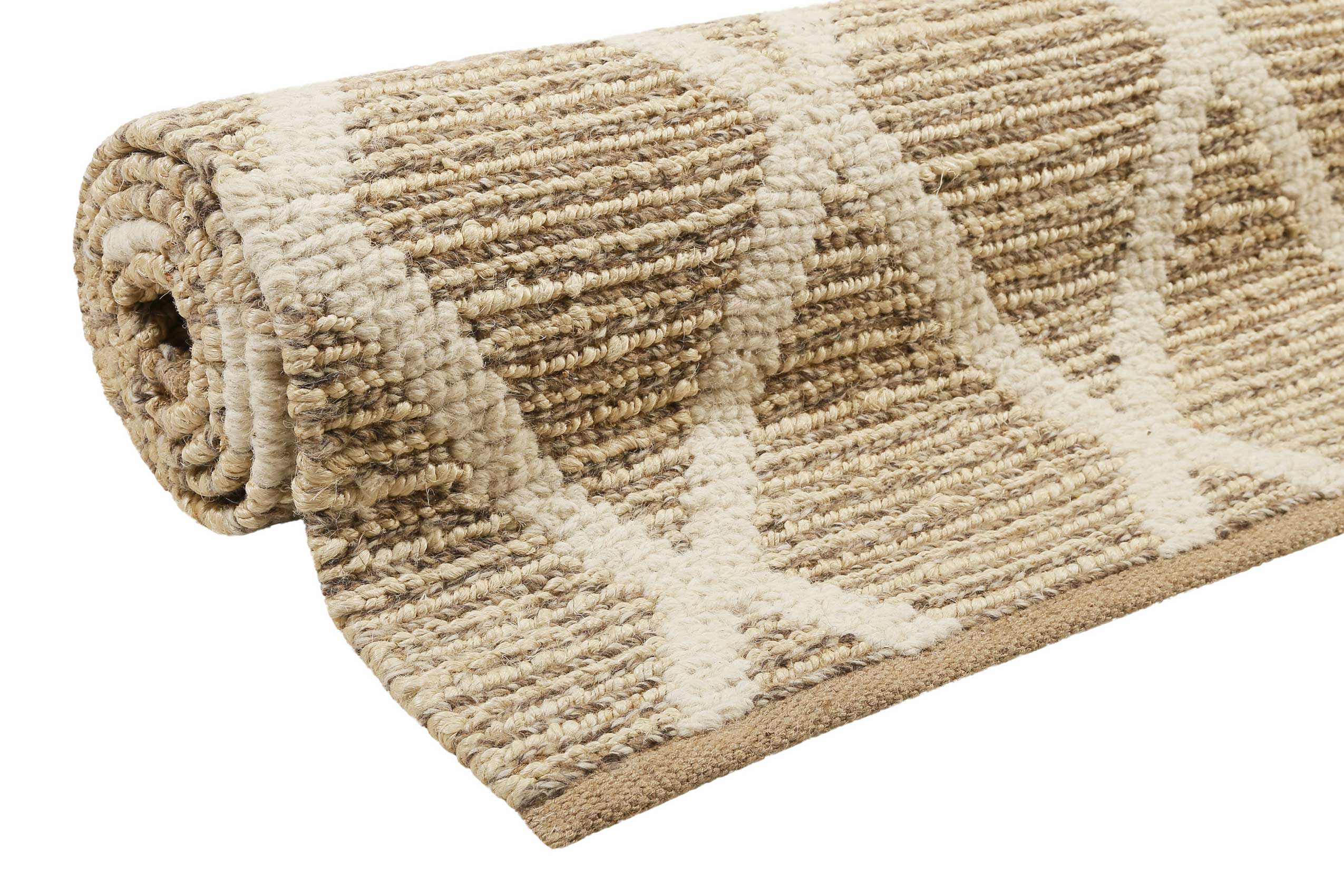 Teppich Naturfarben aus Jute & Wolle "Novella" Green Looop