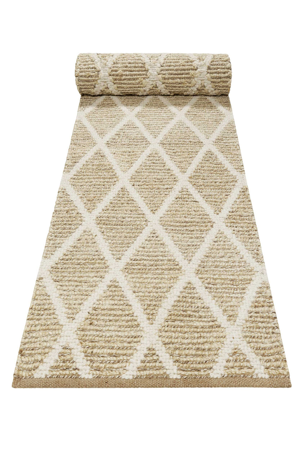 Teppich Naturfarben aus Jute & Wolle "Novella" Green Looop
