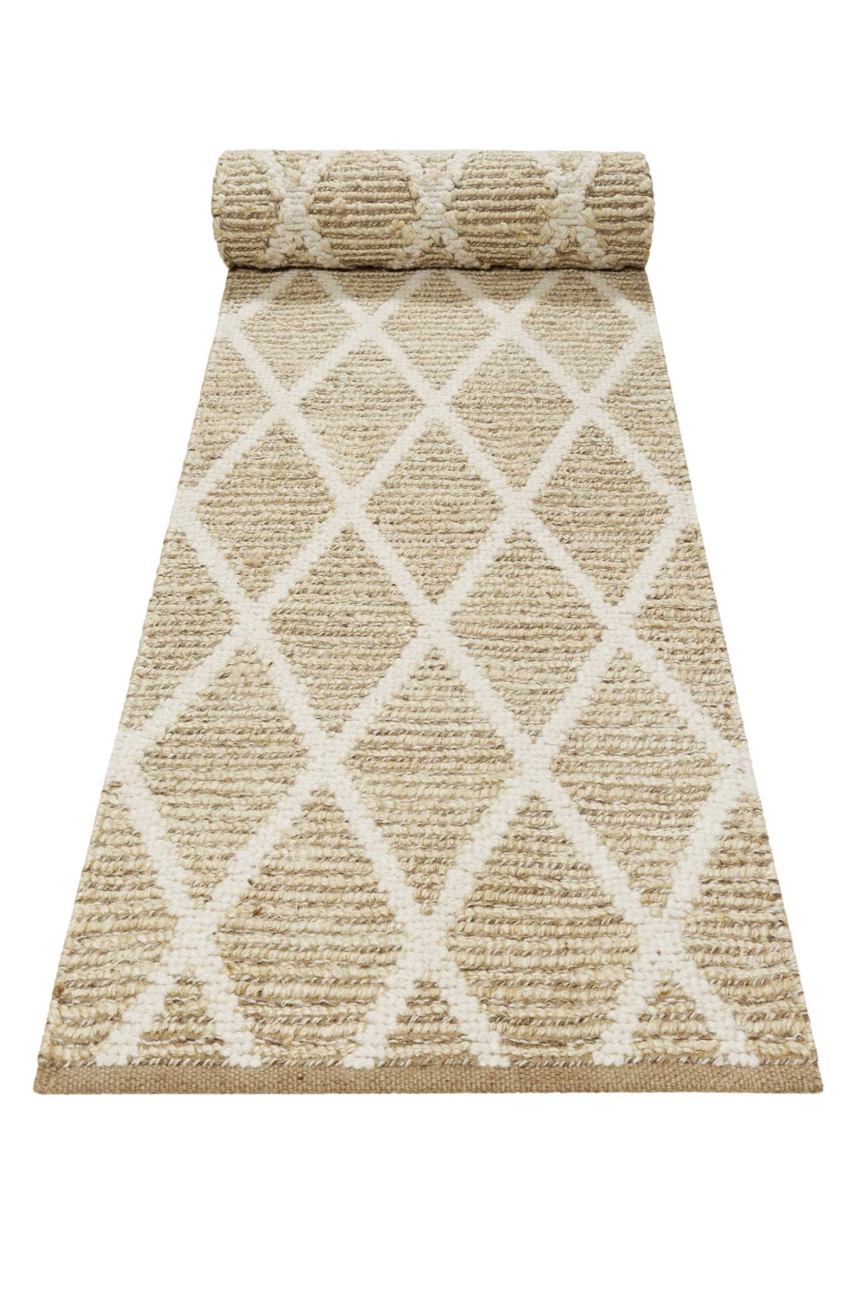 Teppich Naturfarben aus Jute & Wolle "Novella" Green Looop