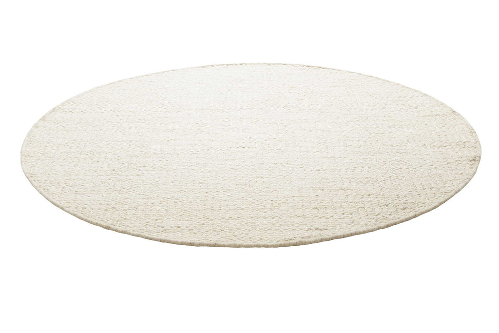 Kelim Teppich Rund Creme Weiß aus Jute & Wolle "Toulouse" Green Looop
