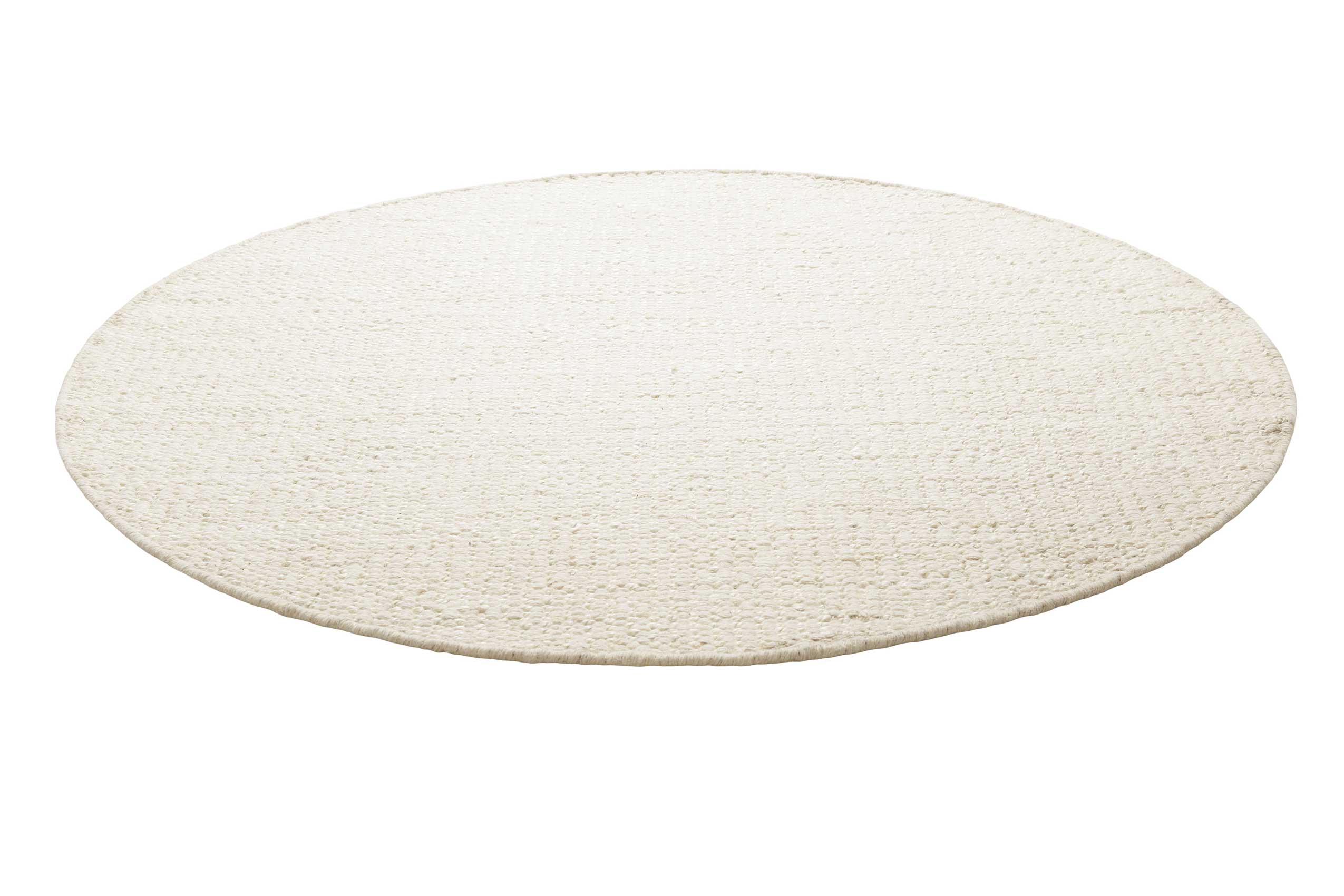 Kelim Teppich Rund Creme Weiß aus Jute & Wolle "Toulouse" Green Looop