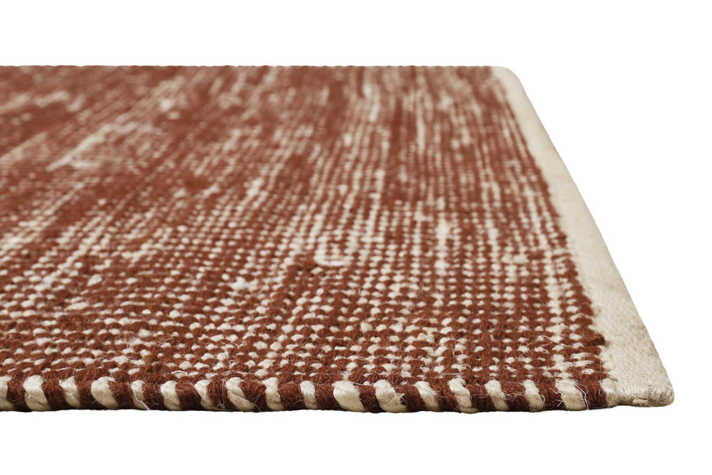 Kelim Teppich Rotbraun Beige aus Jute & Wolle "Toulouse" Green Looop