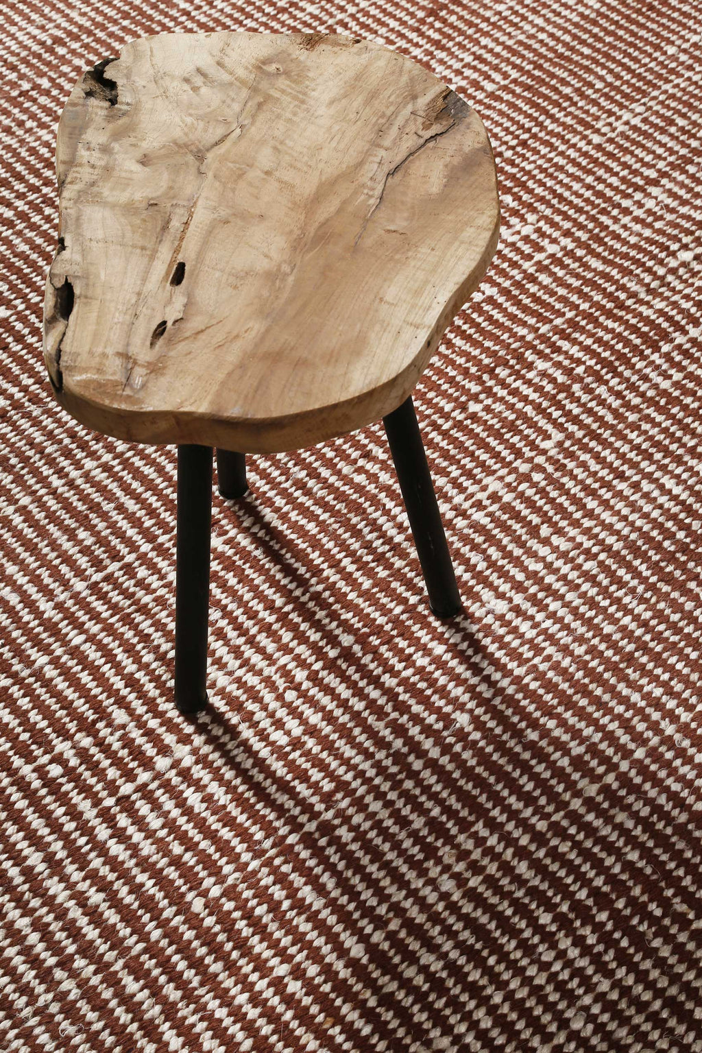 Kelim Teppich Rotbraun Beige aus Jute & Wolle "Toulouse" Green Looop