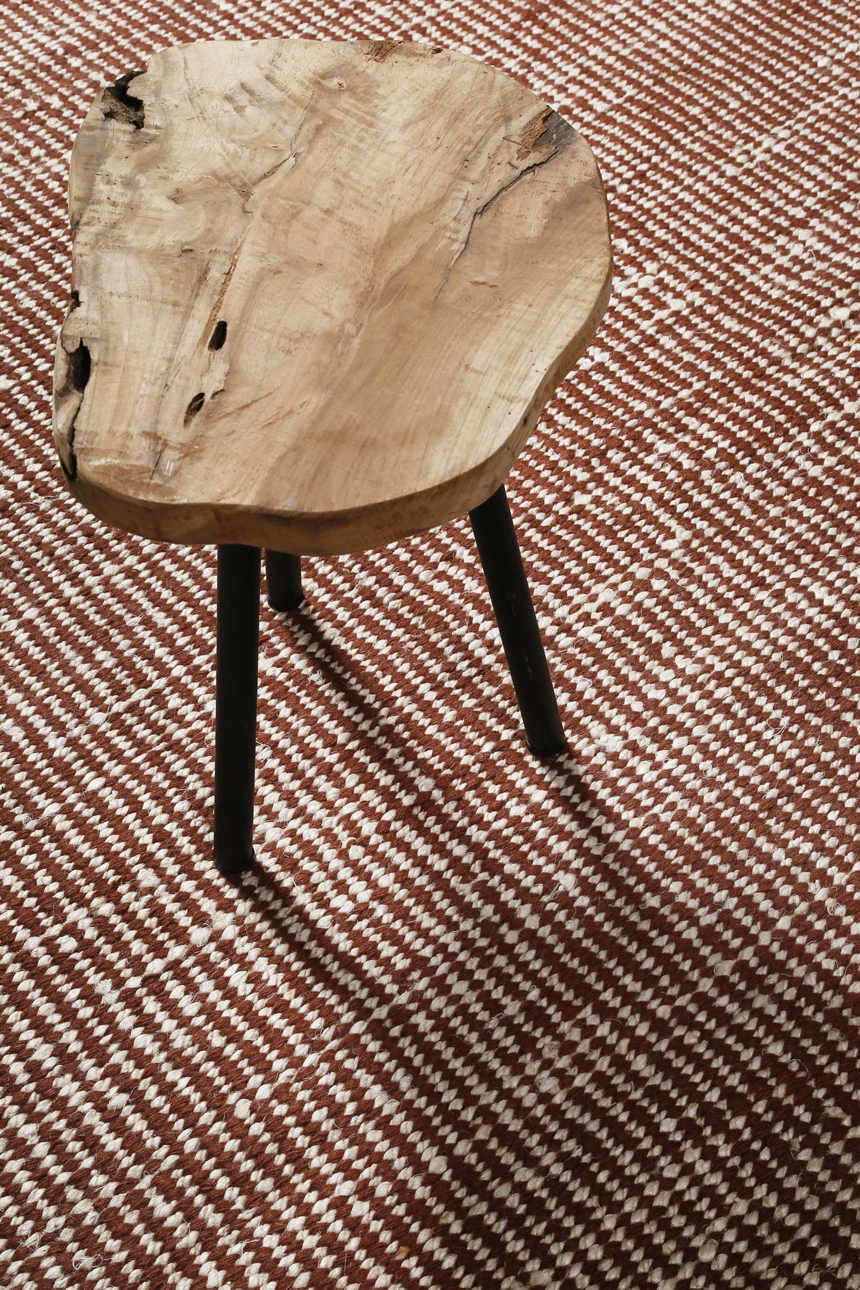 Kelim Teppich Rotbraun Beige aus Jute & Wolle "Toulouse" Green Looop