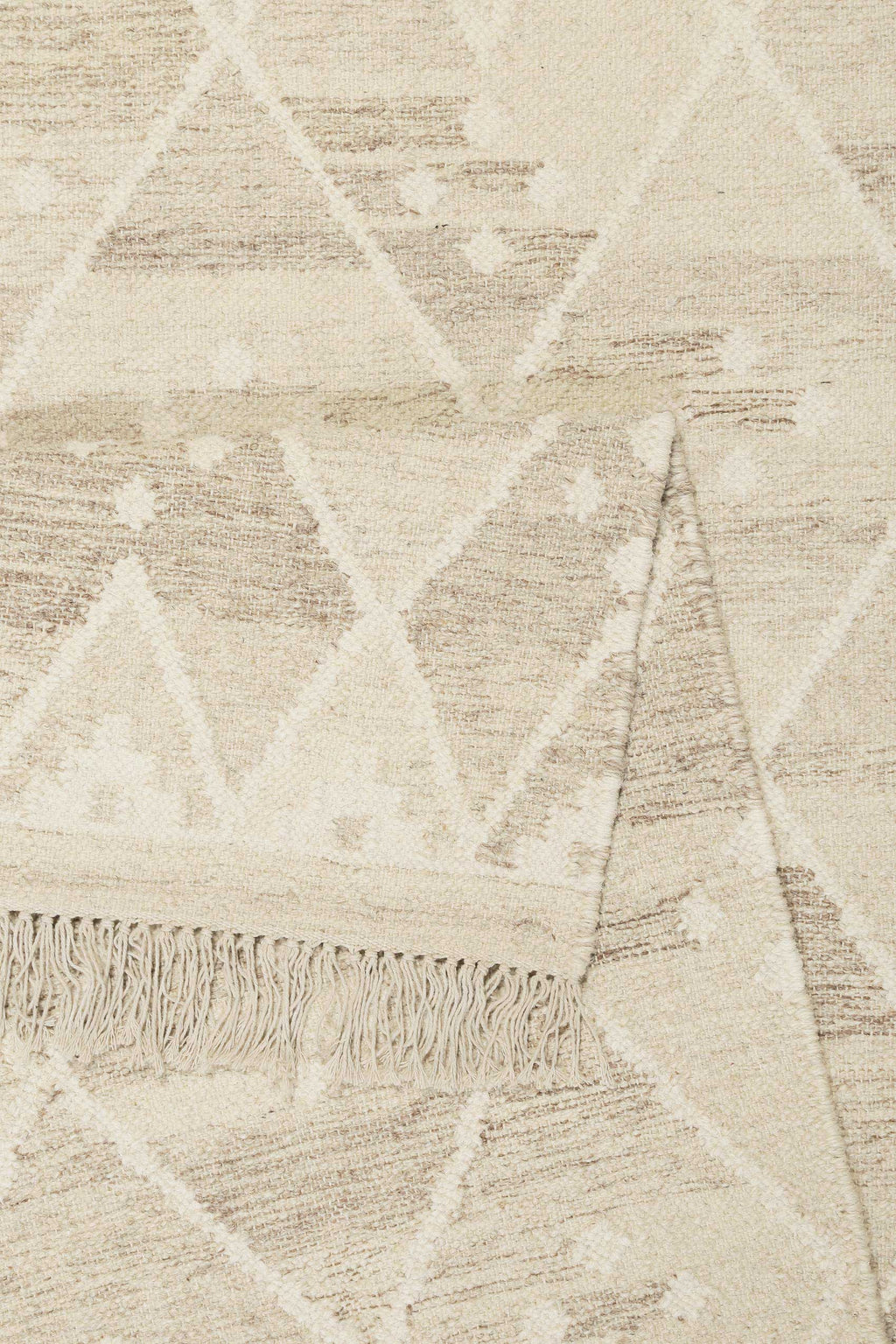 Kelim Teppich Beige Braun meliert aus Wolle "Vermont" Green Looop