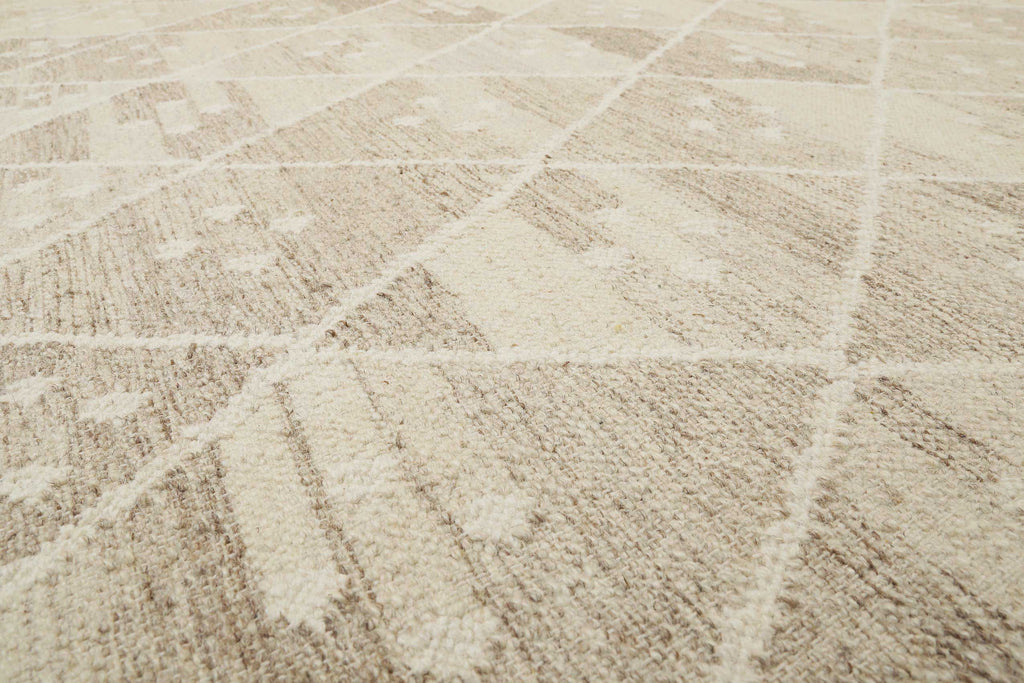 Kelim Teppich Beige Braun meliert aus Wolle "Vermont" Green Looop