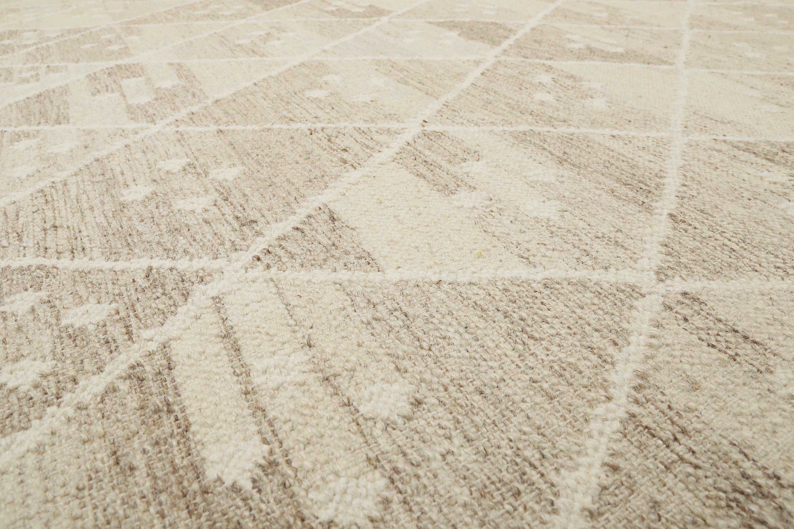 Kelim Teppich Beige Braun meliert aus Wolle "Vermont" Green Looop