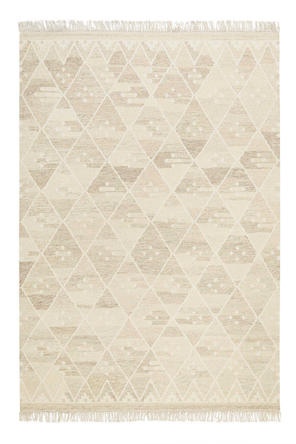 Kelim Teppich Beige Braun meliert aus Wolle "Vermont" Green Looop