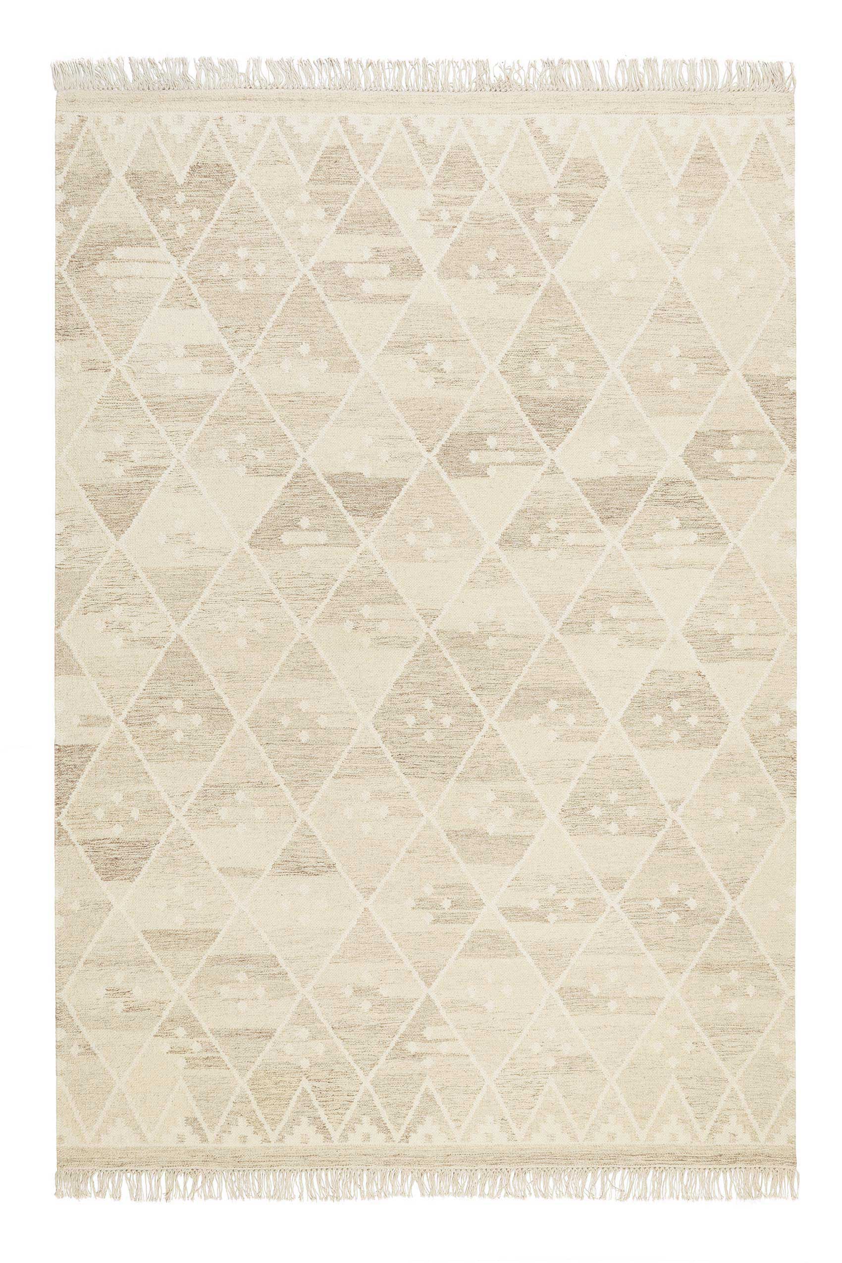 Kelim Teppich Beige Braun meliert aus Wolle "Vermont" Green Looop