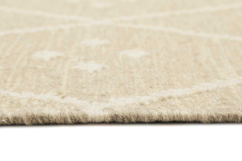 Kelim Teppich Beige Creme meliert aus Wolle "Vermont" Green Looop