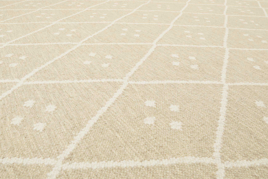 Kelim Teppich Beige Creme meliert aus Wolle "Vermont" Green Looop