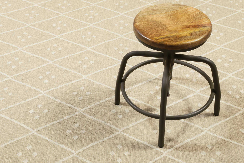 Kelim Teppich Beige Creme meliert aus Wolle "Vermont" Green Looop