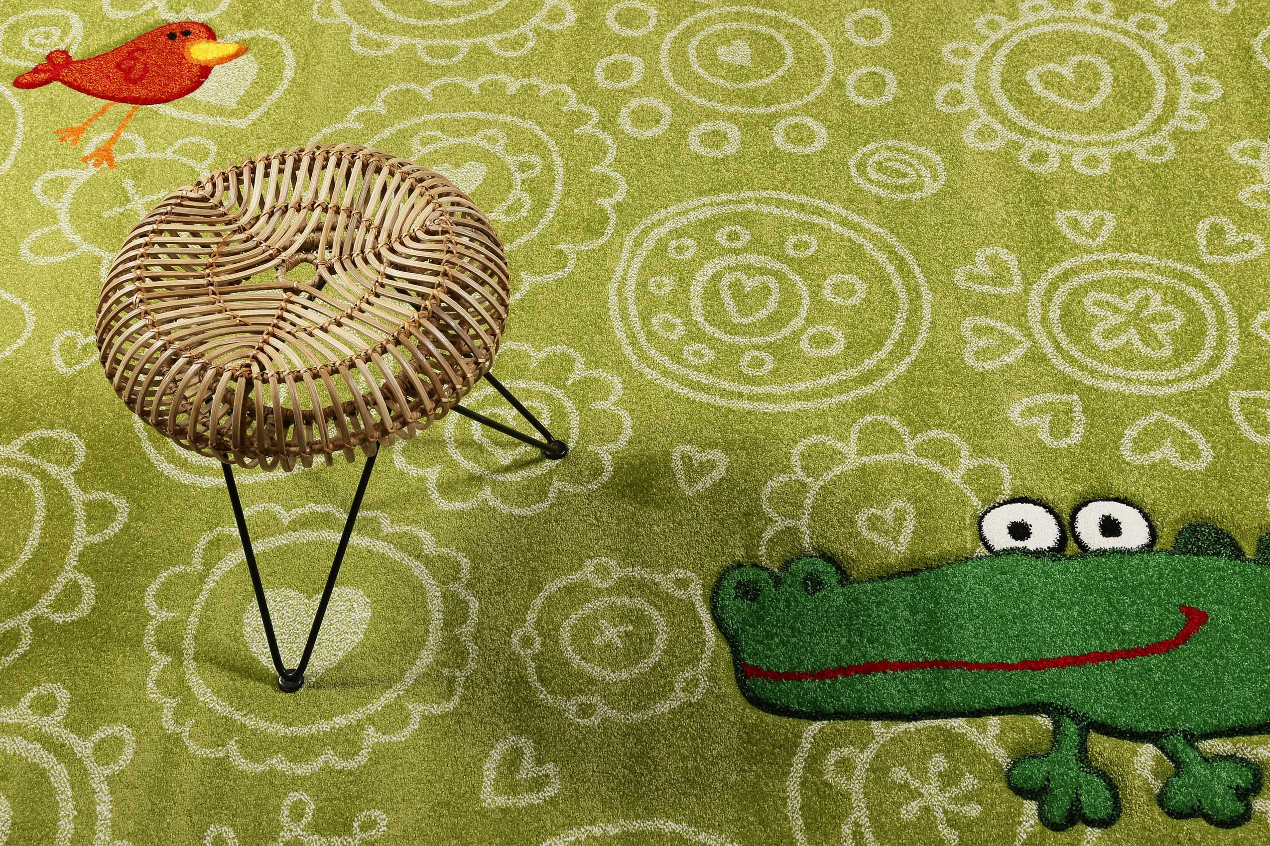 Sigikid Kinderteppich grün "Crocodile"